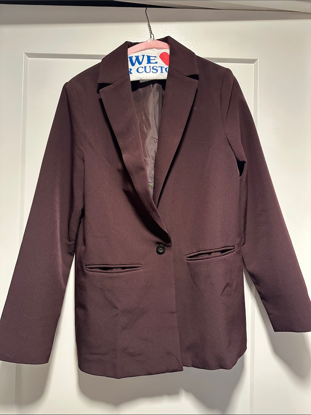 Old Navy Women's Deep Plum Single-Button Blazer